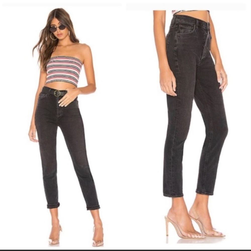 AGOLDE Nico High Rise Slim in Virtue Black